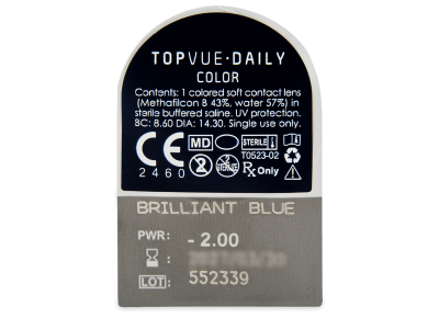 TopVue Daily Color - Brilliant Blue - Lente optike ditore (2 lente) - Blister pack preview