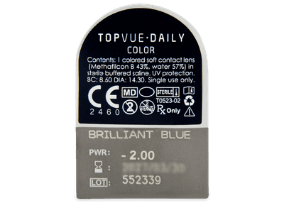 TopVue Daily Color - Brilliant Blue - Lente optike ditore (2 lente) - Blister pack preview