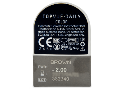 TopVue Daily Color - Brown - Lente optike ditore (2 lente) - Blister pack preview