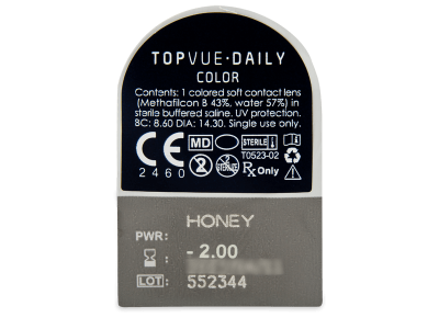 TopVue Daily Color - Honey - Lente optike ditore (2 lente) - Blister pack preview