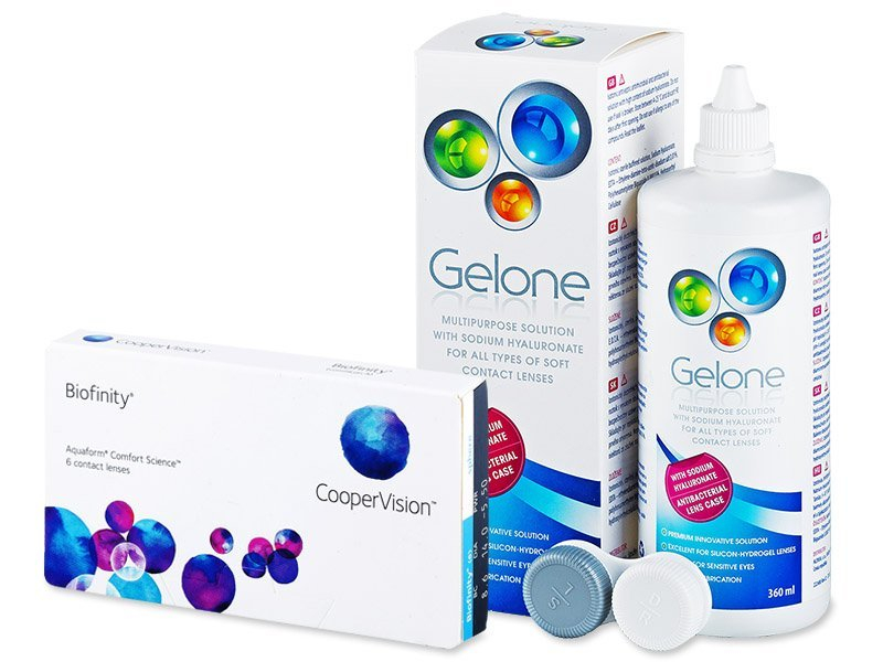 Biofinity (6 lente) + Gelone Solucion 360 ml - Package deal