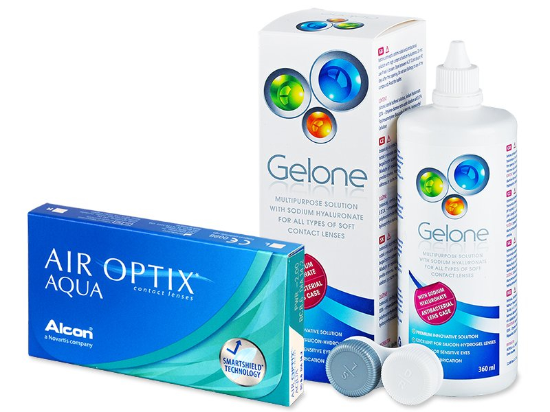 Air Optix Aqua (6 lente) + Gelone Solucion 360 ml - Package deal
